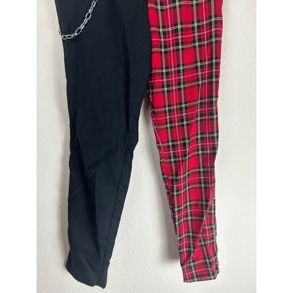 Hot Topic Women's Size Small Pants Plaid Colorblock Grunge Goth Punk Rock Black - Picture 5 of 11